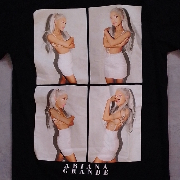 Ariana Grande Print Black Graphic T-Shirt - Picture 4 of 6
